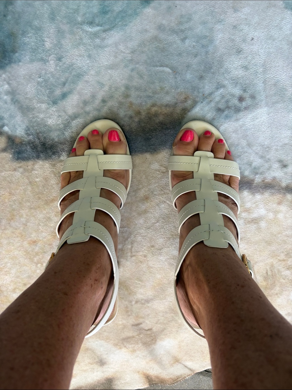 Cole Haan White Strappy Gladiator Sandals